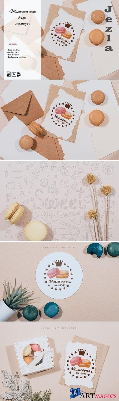 French Macarons beige mockup - 6679646