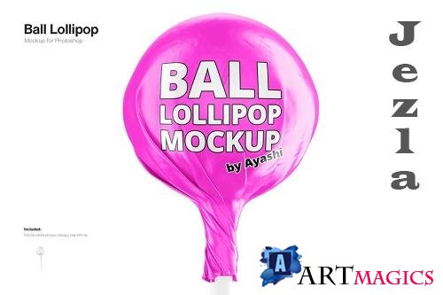 Ball Lollipop Candy Mockup