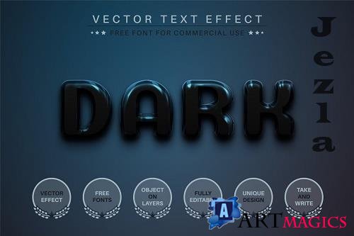 Black Plastic - Editable Text Effect - 6700227
