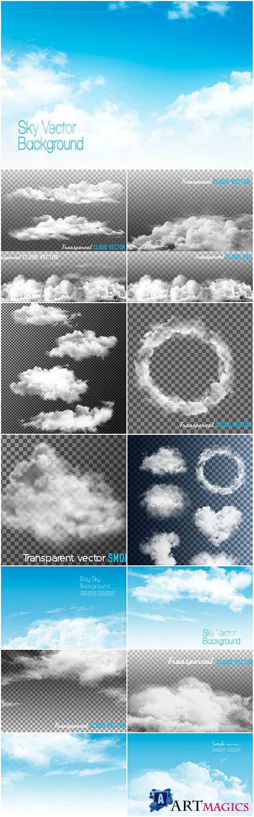 Clouds, storm clouds, sky vector illustration