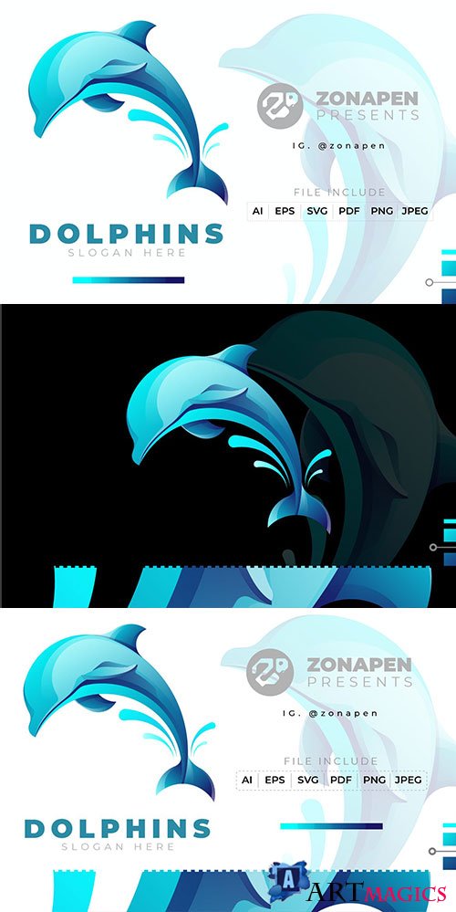 Dolphins Gradient Logo