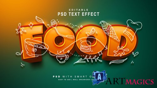Food Text Effect Psd