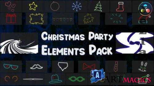 Christmas Party Elements Pack | DaVinci Resolve - 34974326