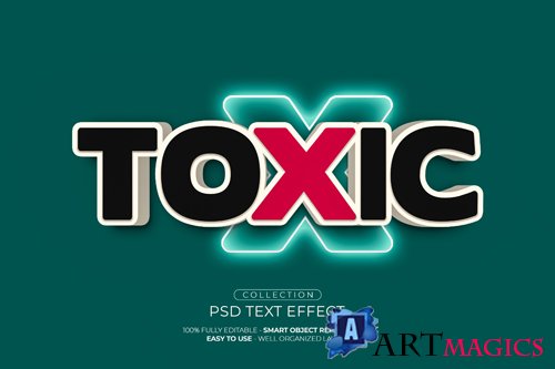 Toxic custom text effect psd