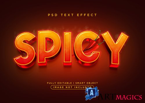 3d style spicy text effect psd