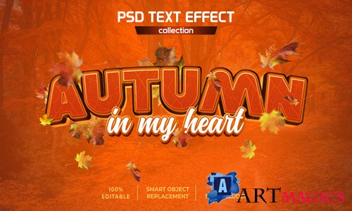 Autumn movie tittle text effect psd