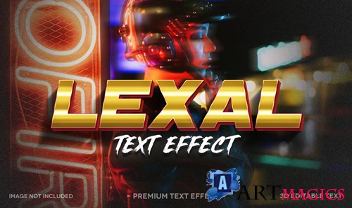 Lexal 3d text effect mockup template premium psd