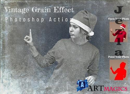 Vintage Grain Effect Photoshop Action - 6698974