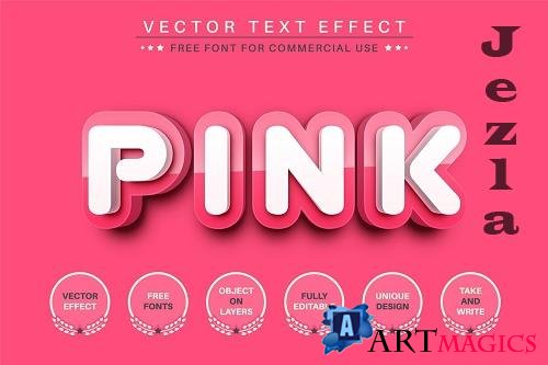 3D Pink - Editable Text Effect - 6709904