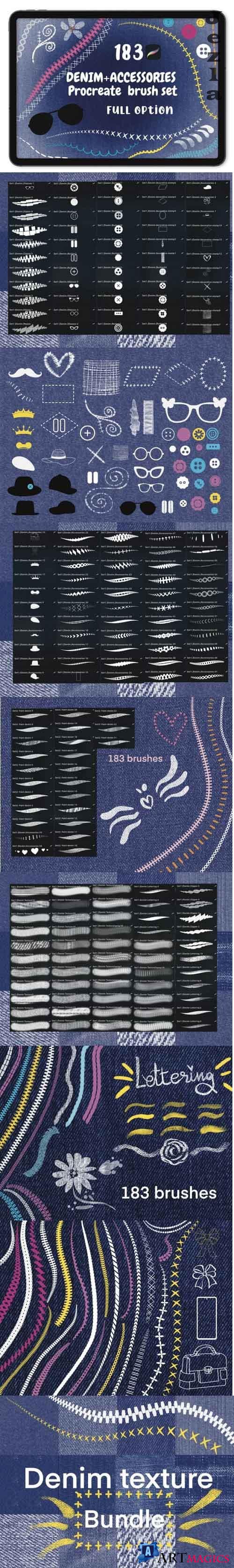 Procreate Denim Brush Set/183 Brushes