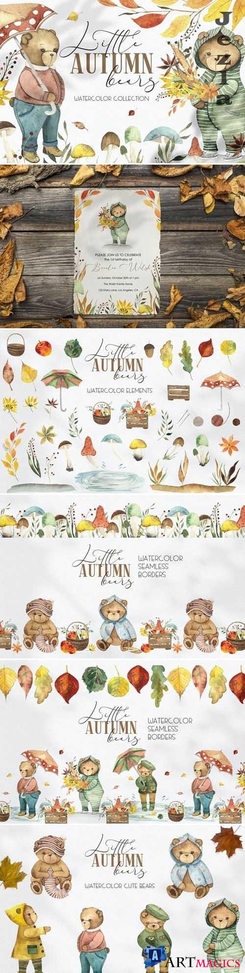 Little Autumn Bears. Watercolor - 4973992