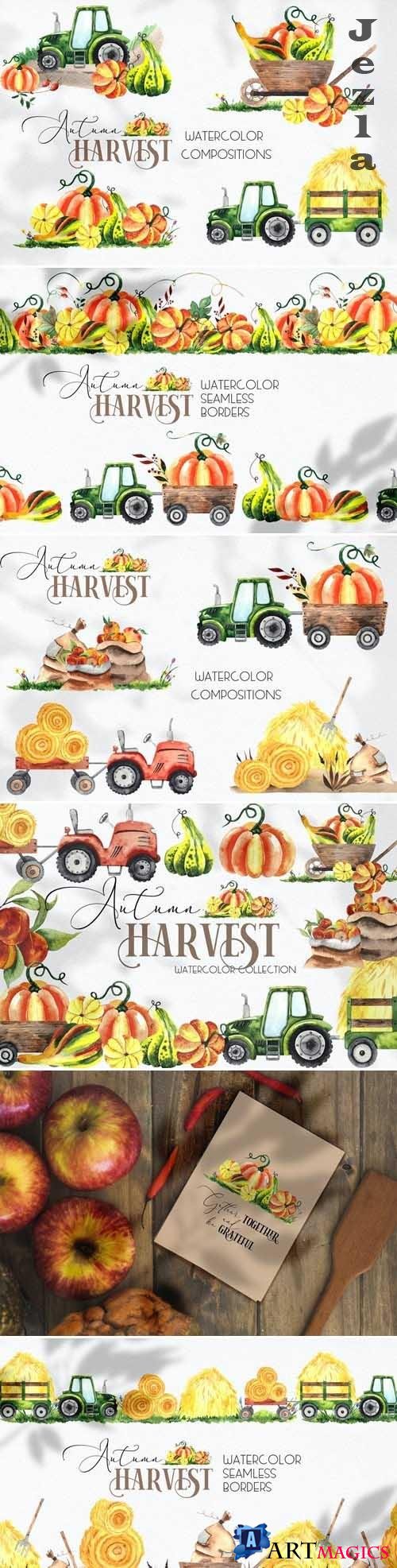 Watercolor Autumn Harvest - 5083384