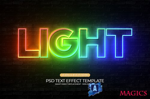Light custom text effect template shiny editable fully premium psd