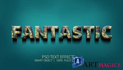 Fantasi rusty bold texture psd text effect