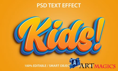 Editable text effect kids premium psd