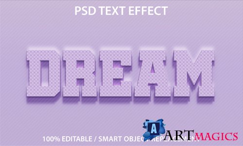 Editable text effect dream premium psd