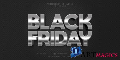 Black friday 3d text style effect premium psd