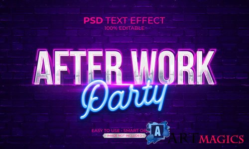 After work party text effect premium psd