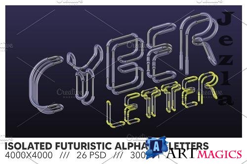 Isolated Futuristic Alphabet Letters - 6372980