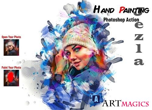 Hand Painting Photoshop Action - 6745089