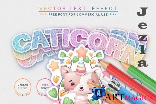 Caticorn Color Editable Text Effect - 6740755