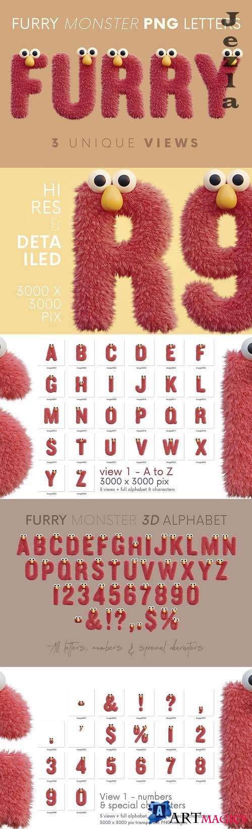 Furry Monster - 3D Lettering - 6732783