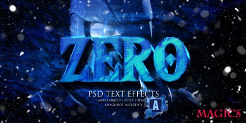Zero text effect psd