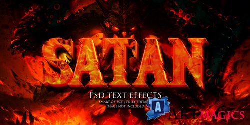 Satan text effect psd