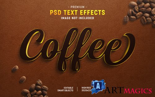 Coffee text effect generator psd