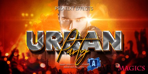 Urban party text effect psd