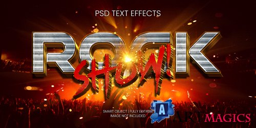Rock show text effect psd