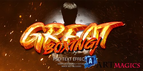 Great boxing text effect psd