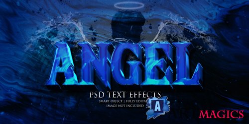 Angel text effect psd