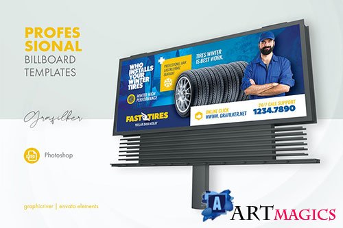 Auto Tires Billboard Templates