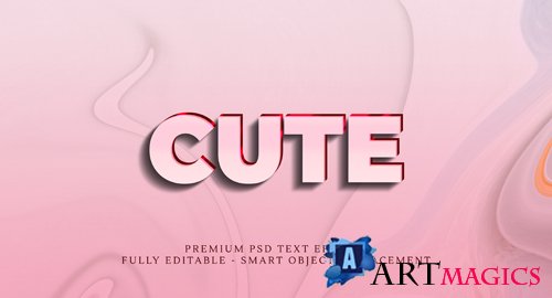 Cute text style effect design psd