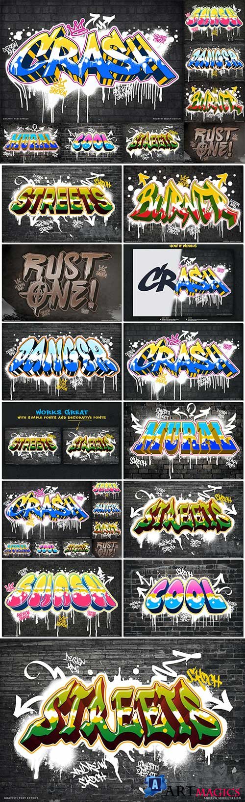 Stylish psd texts Graffiti 