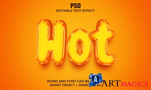 Hot 3d editable text effect premium psd with background