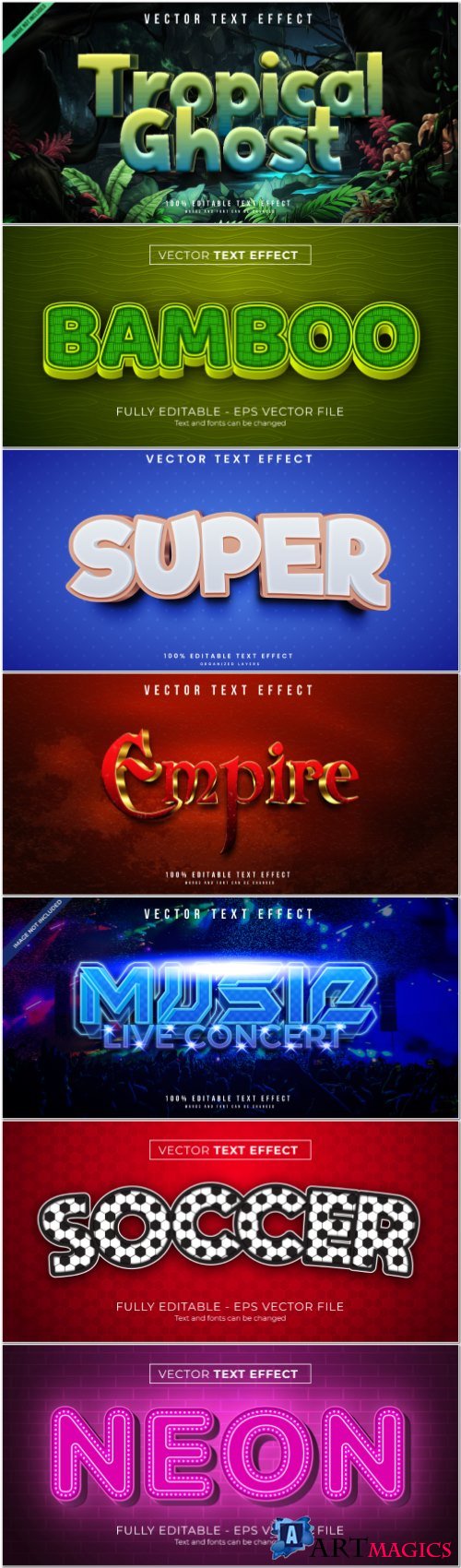 3d editable text style effect vector vol 874