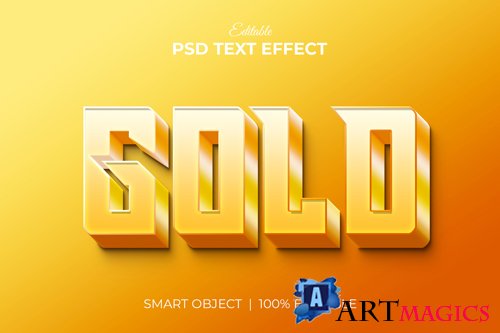 Gold luxury editable 3d text effect mockup premium psd