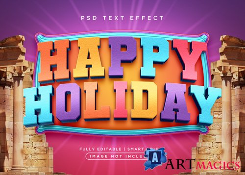 3d style holiday text effect psd