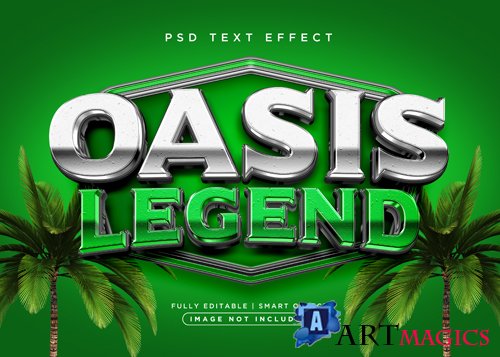 3d style oasis text effect psd
