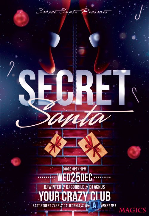 Secret santa flyer psd