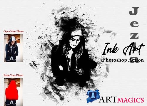 Ink Art Photoshop Action - 6810776