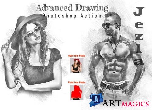 Advanced Drawing Photoshop Action