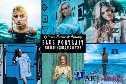 Blue Portrait Photoshop Action & Lightrom Presets