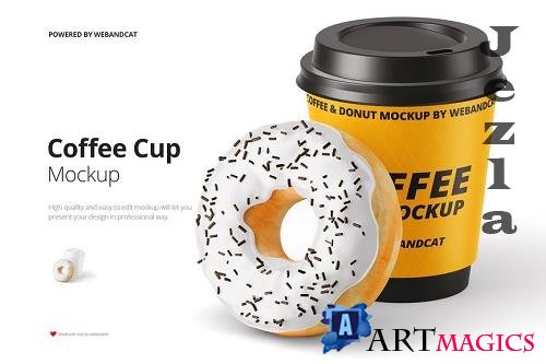 Donut and Coffee Cup Mockup