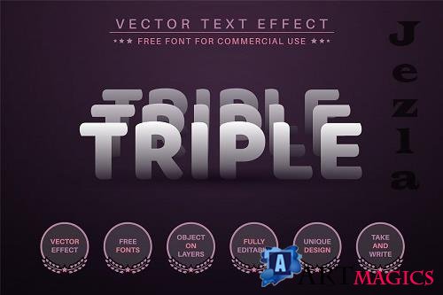Tripple Sticker Editable Text Effect - 6815488