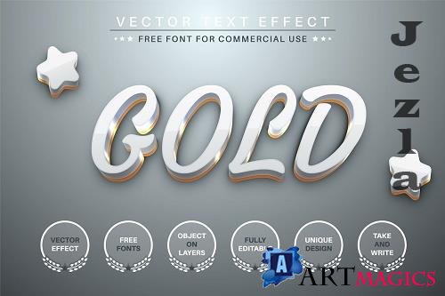 White Gold - Editable Text Effect - 6832401