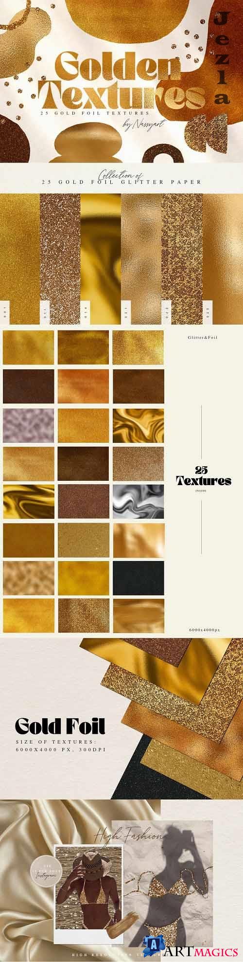 Gold Foil Glitter Paper Vol.2 - 6831605