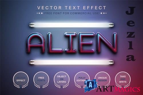 Alien - Editable Text Effect - 6836179